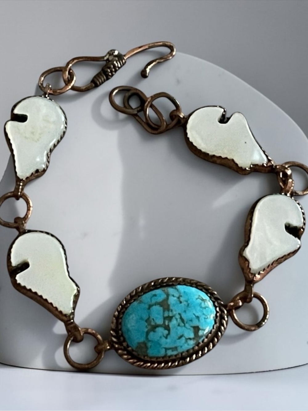 Turquoise Stone and Mather Pearl Bracelet - Women Jewelry